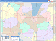 Fond du Lac Metro Area Wall Map Color Cast Style